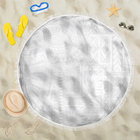 Lotu Tamaiti Samoan Art Tattoo Siapo Pattern Beach Blanket LT03 One Size 150cm White - Polynesian Pride