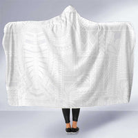 Lotu Tamaiti Samoan Art Tattoo Siapo Pattern Hooded Blanket LT03 One Size White - Polynesian Pride