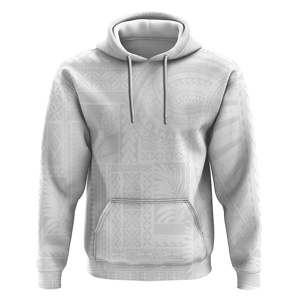 Lotu Tamaiti Samoan Art Tattoo Siapo Pattern Hoodie LT03 Pullover Hoodie White - Polynesian Pride