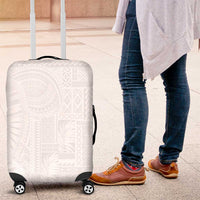 Lotu Tamaiti Samoan Art Tattoo Siapo Pattern Luggage Cover LT03 White - Polynesian Pride