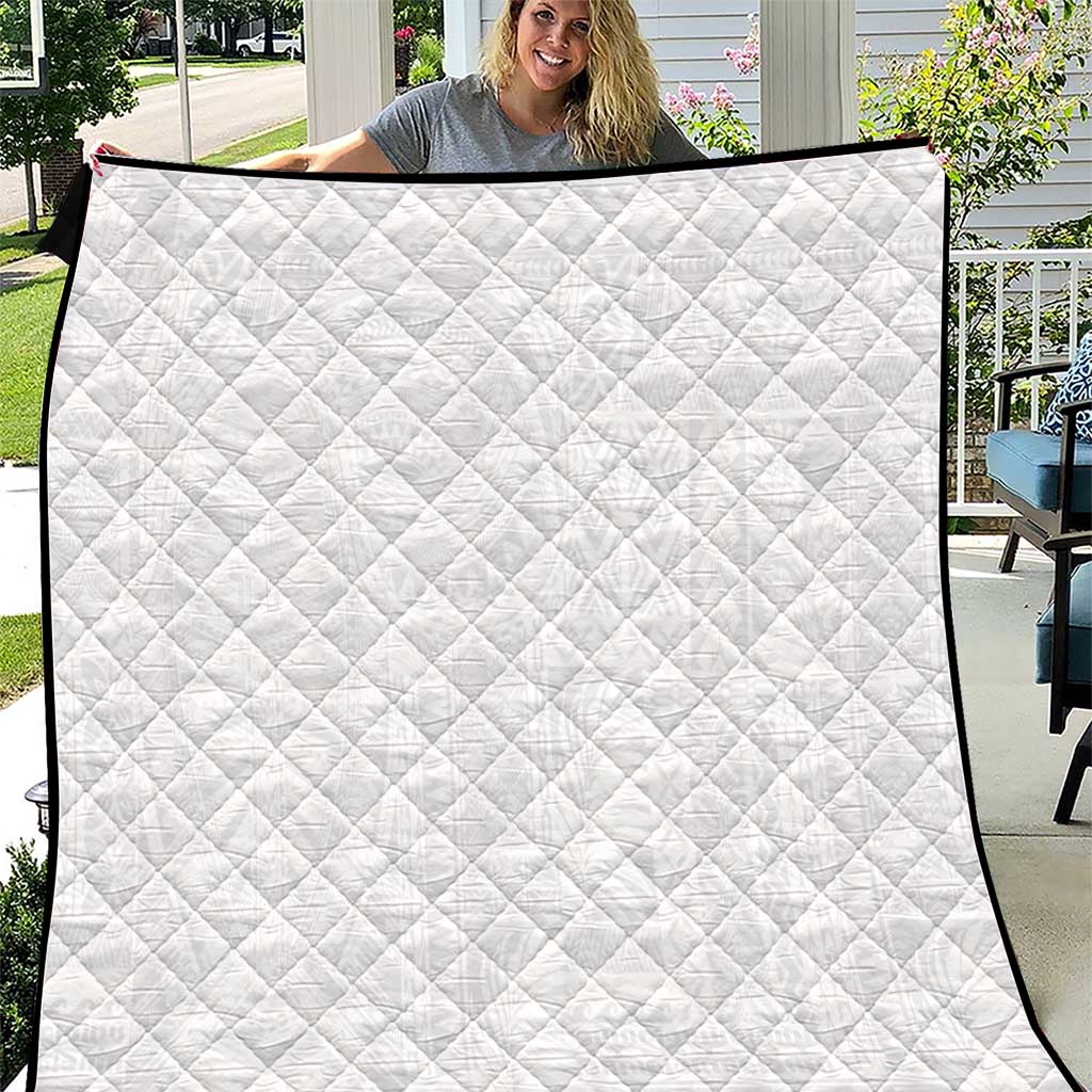 Lotu Tamaiti Samoan Art Tattoo Siapo Pattern Quilt LT03 White - Polynesian Pride