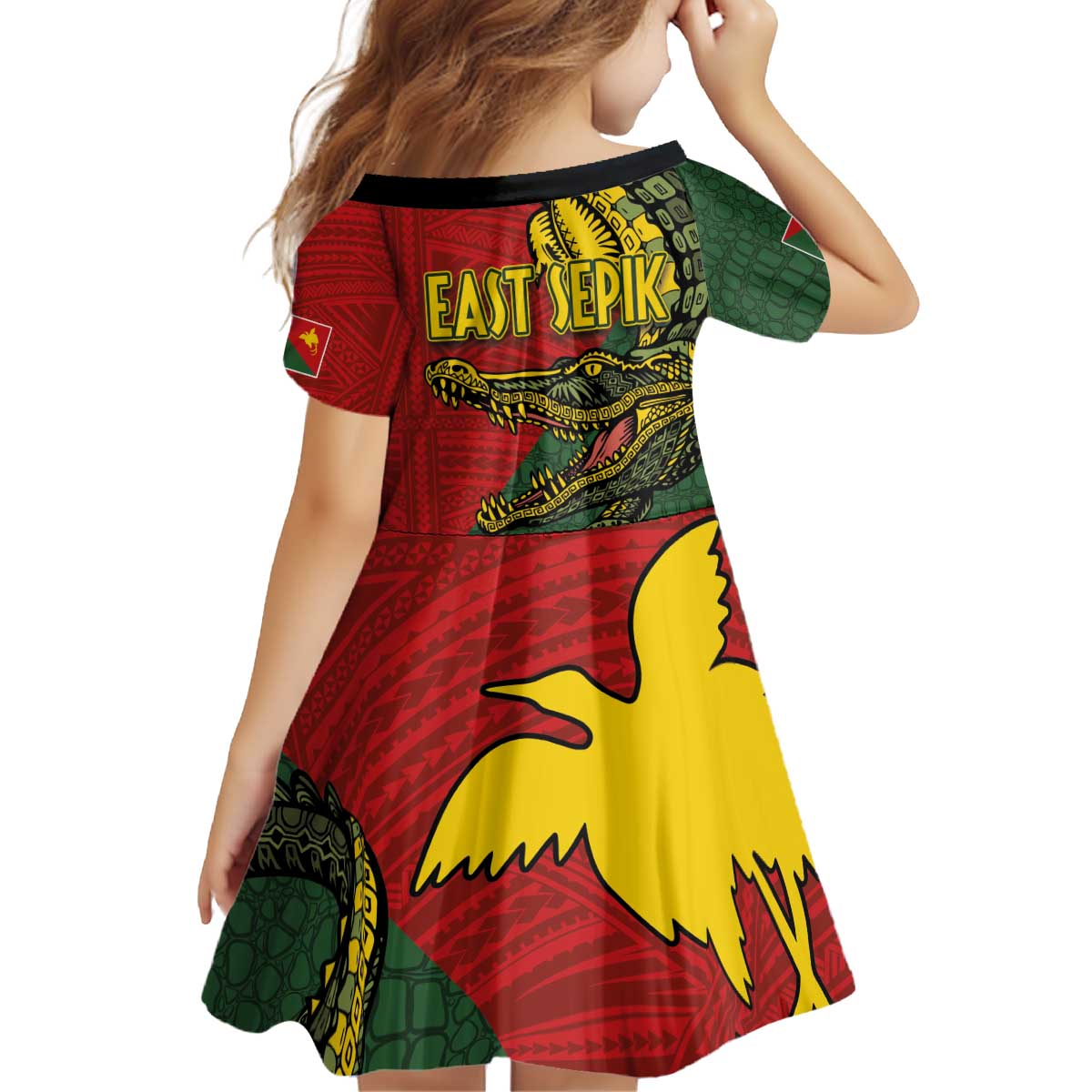Sepik River Crocodile & Arts Festival Melanesian Pattern Kid Short Sleeve Dress LT03 - Polynesian Pride