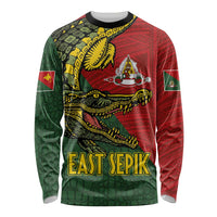 Sepik River Crocodile & Arts Festival Melanesian Pattern Long Sleeve Shirt LT03 Unisex Red - Polynesian Pride