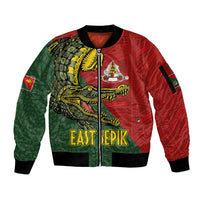 Sepik River Crocodile & Arts Festival Melanesian Pattern Sleeve Zip Bomber Jacket LT03 Unisex Red - Polynesian Pride