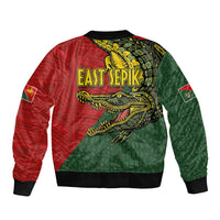 Sepik River Crocodile & Arts Festival Melanesian Pattern Sleeve Zip Bomber Jacket LT03 - Polynesian Pride