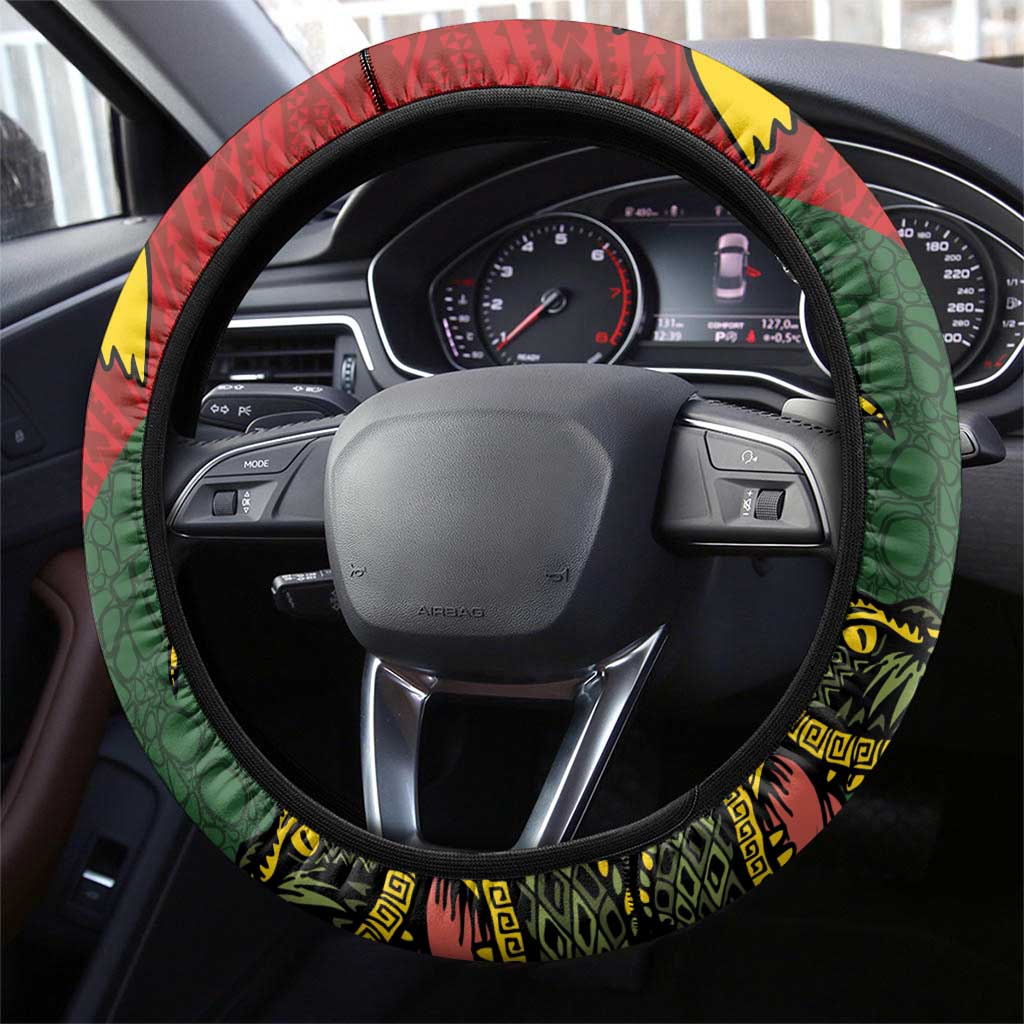 Sepik River Crocodile & Arts Festival Melanesian Pattern Steering Wheel Cover LT03 - Polynesian Pride