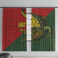 Sepik River Crocodile & Arts Festival Melanesian Pattern Window Curtain LT03 With Hooks Red - Polynesian Pride