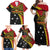 Papua New Guinea Independence Day Family Matching Off Shoulder Maxi Dress and Hawaiian Shirt Bird-of-paradise Melanesian Tattoo