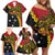 Papua New Guinea Independence Day Family Matching Off Shoulder Short Dress and Hawaiian Shirt Bird-of-paradise Melanesian Tattoo