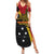 Papua New Guinea Independence Day Family Matching Summer Maxi Dress and Hawaiian Shirt Bird-of-paradise Melanesian Tattoo