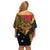 Papua New Guinea Independence Day Off Shoulder Short Dress Bird-of-paradise Melanesian Tattoo