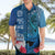 Polynesian Fiji Hawaiian Shirt Shark and Hibiscus Tapa Pattern Blue Version LT03 - Polynesian Pride