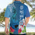 Polynesian Fiji Hawaiian Shirt Shark and Hibiscus Tapa Pattern Blue Version LT03 - Polynesian Pride