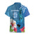 Custom Polynesian Fiji Hawaiian Shirt Shark and Hibiscus Tapa Pattern Blue Version LT03 - Polynesian Pride