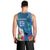 Custom Polynesian Fiji Men Tank Top Shark and Hibiscus Tapa Pattern Blue Version LT03 - Polynesian Pride