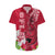 Polynesian Fiji Hawaiian Shirt Shark and Hibiscus Tapa Pattern Red Version LT03 Red - Polynesian Pride