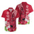 Polynesian Fiji Hawaiian Shirt Shark and Hibiscus Tapa Pattern Red Version LT03 - Polynesian Pride