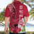 Polynesian Fiji Hawaiian Shirt Shark and Hibiscus Tapa Pattern Red Version LT03 - Polynesian Pride