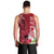 Polynesian Fiji Men Tank Top Shark and Hibiscus Tapa Pattern Red Version LT03 - Polynesian Pride