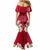 Polynesian Fiji Mermaid Dress Shark and Hibiscus Tapa Pattern Red Version LT03 - Polynesian Pride