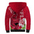 Polynesian Fiji Sherpa Hoodie Shark and Hibiscus Tapa Pattern Red Version LT03 - Polynesian Pride