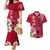 Custom Polynesian Fiji Couples Matching Mermaid Dress and Hawaiian Shirt Shark and Hibiscus Tapa Pattern Red Version LT03 Red - Polynesian Pride