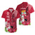 Custom Polynesian Fiji Hawaiian Shirt Shark and Hibiscus Tapa Pattern Red Version LT03 - Polynesian Pride