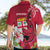 Custom Polynesian Fiji Hawaiian Shirt Shark and Hibiscus Tapa Pattern Red Version LT03 - Polynesian Pride