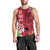 Custom Polynesian Fiji Men Tank Top Shark and Hibiscus Tapa Pattern Red Version LT03 - Polynesian Pride