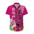 Polynesian Fiji Hawaiian Shirt Shark and Hibiscus Tapa Pattern Purple Version LT03 Pink - Polynesian Pride