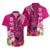 Polynesian Fiji Hawaiian Shirt Shark and Hibiscus Tapa Pattern Purple Version LT03 - Polynesian Pride