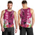 Polynesian Fiji Men Tank Top Shark and Hibiscus Tapa Pattern Purple Version LT03 - Polynesian Pride