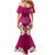 Polynesian Fiji Mermaid Dress Shark and Hibiscus Tapa Pattern Purple Version LT03 - Polynesian Pride