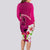 Custom Polynesian Fiji Long Sleeve Bodycon Dress Shark and Hibiscus Tapa Pattern Purple Version LT03 - Polynesian Pride