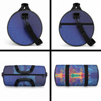 Fijian Tribal Manta Ray Duffle Bag Masi Motif with Coral Reef Ocean Vibe LT03 - Polynesian Pride