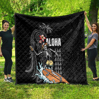 Hawaiian Halloween Skeleton Surfing Quilt Polynesian Tribal Tattoo and Hawaiian Pattern LT03 - Polynesian Pride