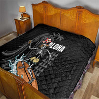 Hawaiian Halloween Skeleton Surfing Quilt Polynesian Tribal Tattoo and Hawaiian Pattern LT03 - Polynesian Pride