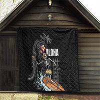 Hawaiian Halloween Skeleton Surfing Quilt Polynesian Tribal Tattoo and Hawaiian Pattern LT03 - Polynesian Pride