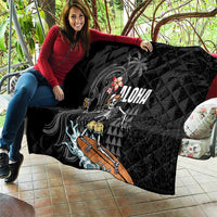 Hawaiian Halloween Skeleton Surfing Quilt Polynesian Tribal Tattoo and Hawaiian Pattern LT03 - Polynesian Pride