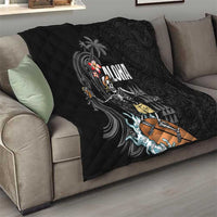 Hawaiian Halloween Skeleton Surfing Quilt Polynesian Tribal Tattoo and Hawaiian Pattern LT03 - Polynesian Pride