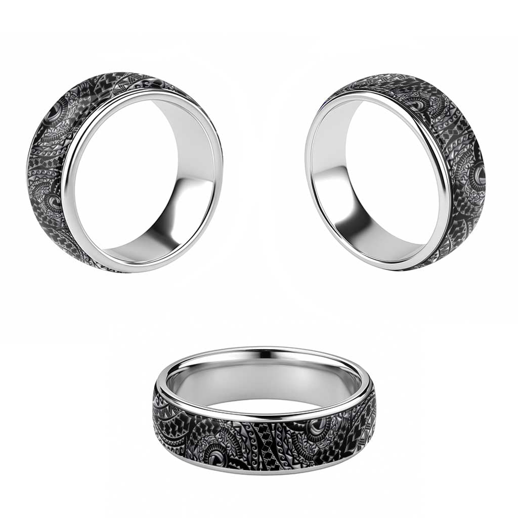Traditional Polynesian Maori Tattoo Silver Art Classic Ring LT03 - Polynesian Pride