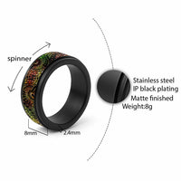 Traditional Polynesian Maori Tattoo Reggae Art Spinner Ring LT03 - Polynesian Pride