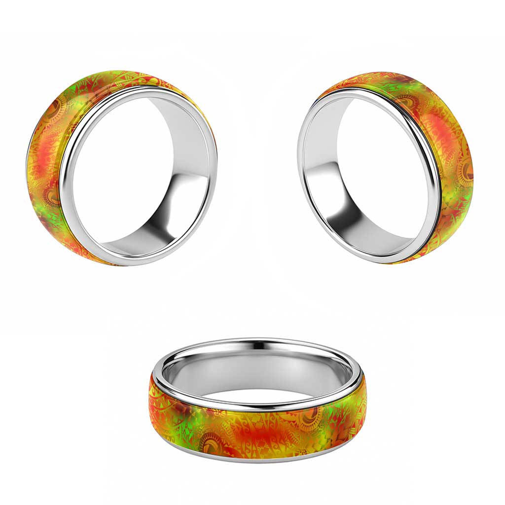 Traditional Polynesian Maori Tattoo Reggae Color Classic Ring LT03 - Polynesian Pride