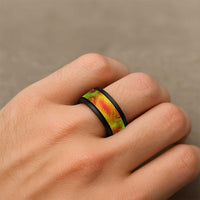 Traditional Polynesian Maori Tattoo Reggae Color Spinner Ring LT03 - Polynesian Pride