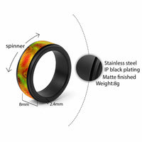 Traditional Polynesian Maori Tattoo Reggae Color Spinner Ring LT03 - Polynesian Pride