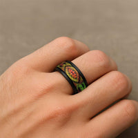 Traditional Samoa Maori Ornament Style Reggae Art Spinner Ring LT03 - Polynesian Pride