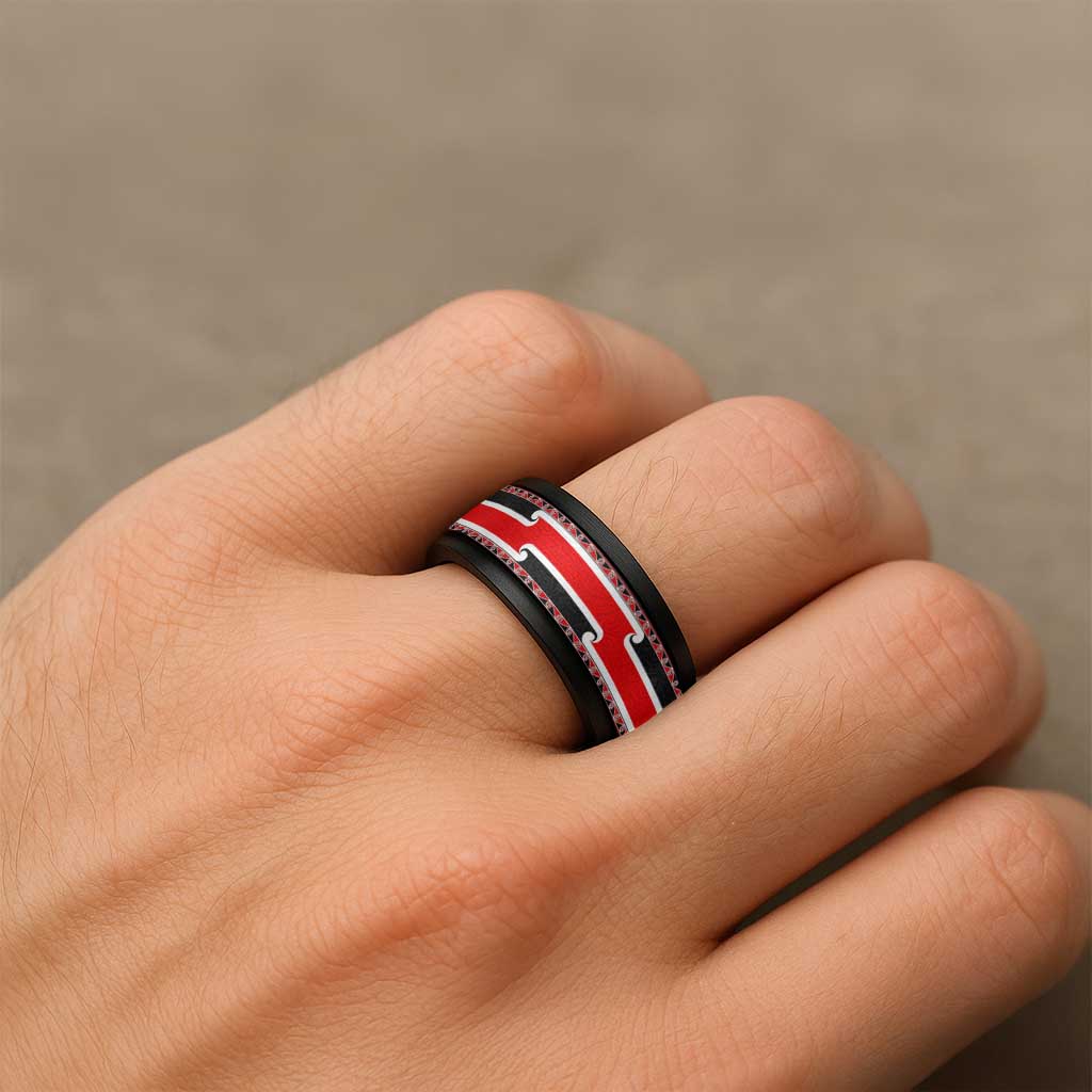New Zealand Tino Rangatiratanga Maori Flag Style Spinner Ring LT03 - Polynesian Pride