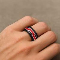 New Zealand Tino Rangatiratanga Maori Flag Style Spinner Ring LT03 - Polynesian Pride