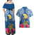 Hawaii Lanai Island Couples Matching Off Shoulder Maxi Dress and Hawaiian Shirt Hibiscus Turle and Map with Polynesian Spiral LT03 - Polynesian Pride