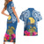 Hawaii Lanai Island Couples Matching Short Sleeve Bodycon Dress and Hawaiian Shirt Hibiscus Turle and Map with Polynesian Spiral LT03 - Polynesian Pride